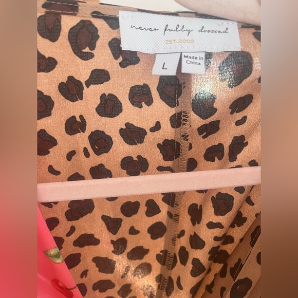 Never Fully Dressed Midi Wrap Dress in Cherry and Leopard - Picture 5 of 5